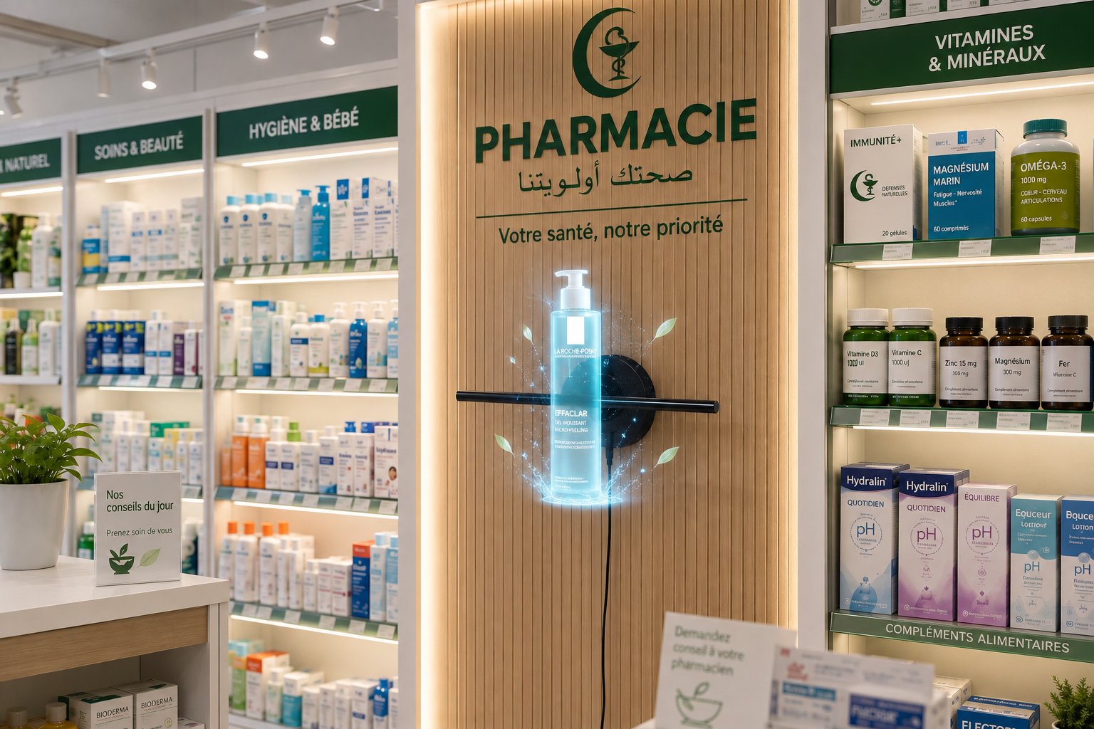Attirez plus de clients grâce à un hologramme 3D spectaculaire dans votre pharmacie